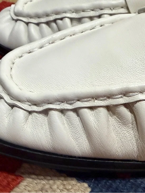 J. Crew Women's White Leather Penny Loafers - Picture 5 of 9